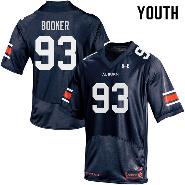 Youth #93 Devonte Booker Auburn Tigers College Football Jerseys Sale-Navy
